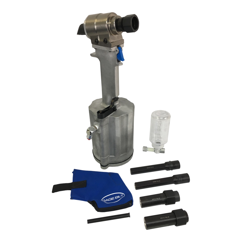 ערכת הסמרור Gage Bilt GB756MGK עם הכלי והאביזרים הכלולים - Gage Bilt GB756MGK riveting kit with the included tool and accessories