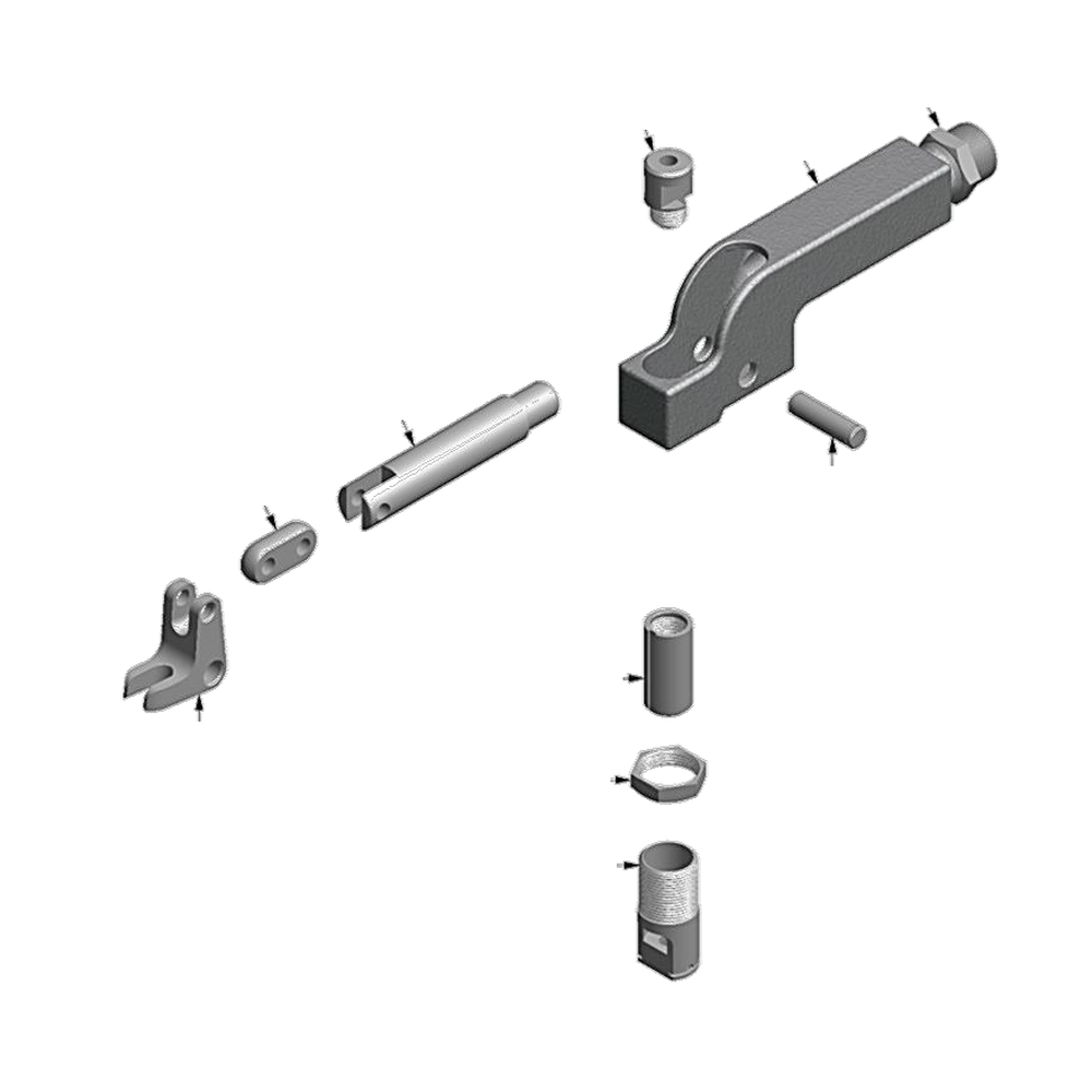 מבט מפורק מספר 2 על רכיבי ראש הסמרור Gage Bilt 3A-715B-44RA - Exploded component view 2 of Gage Bilt 3A-715B-44RA nose assembly
