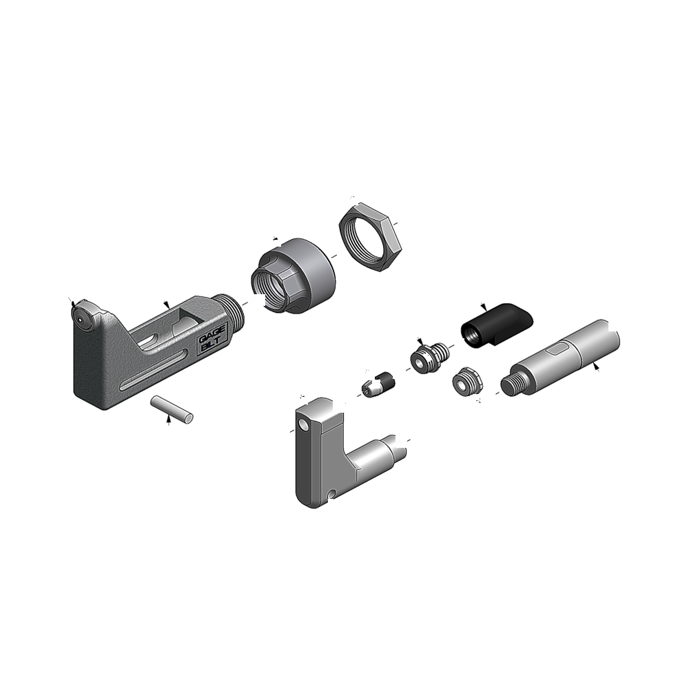 מבט מפורק מספר 2 על רכיבי ראש הסמרור Gage Bilt A-752A-43OS - Exploded component view 2 of Gage Bilt A-752A-43OS nose assembly