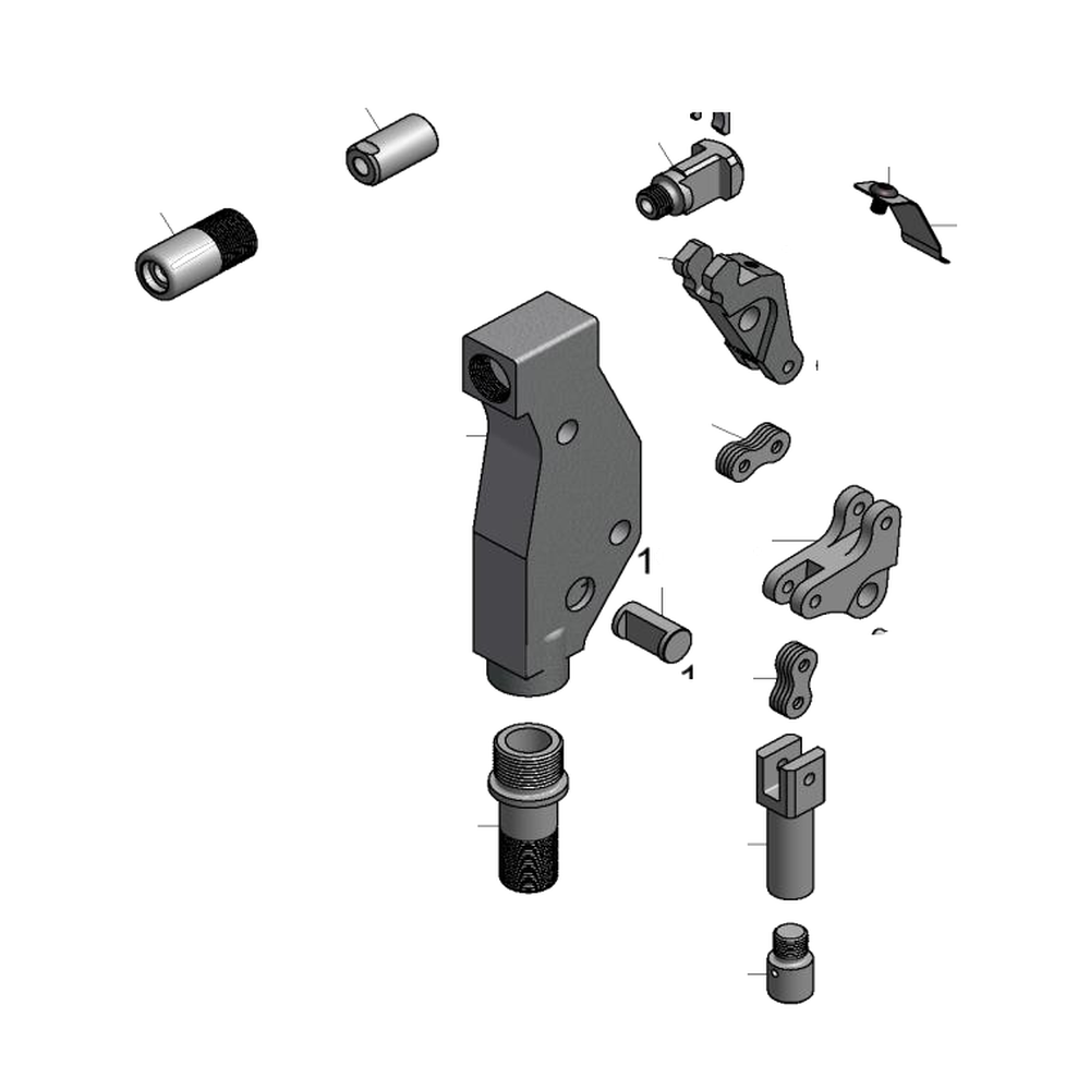 מבט מפורק מספר 2 על רכיבי ראש הסמרור Gage Bilt GS6-715-54RA - Exploded component view 2 of Gage Bilt GS6-715-54RA nose assembly