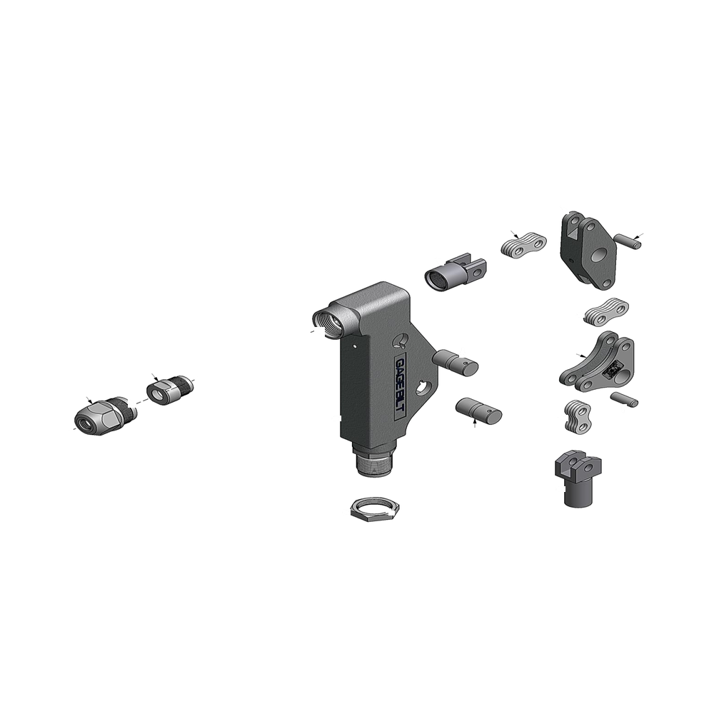 מבט מפורק מספר 2 על רכיבי ראש הסמרור Gage Bilt SB06-744A-58RA - Exploded component view 2 of Gage Bilt SB06-744A-58RA nose assembly