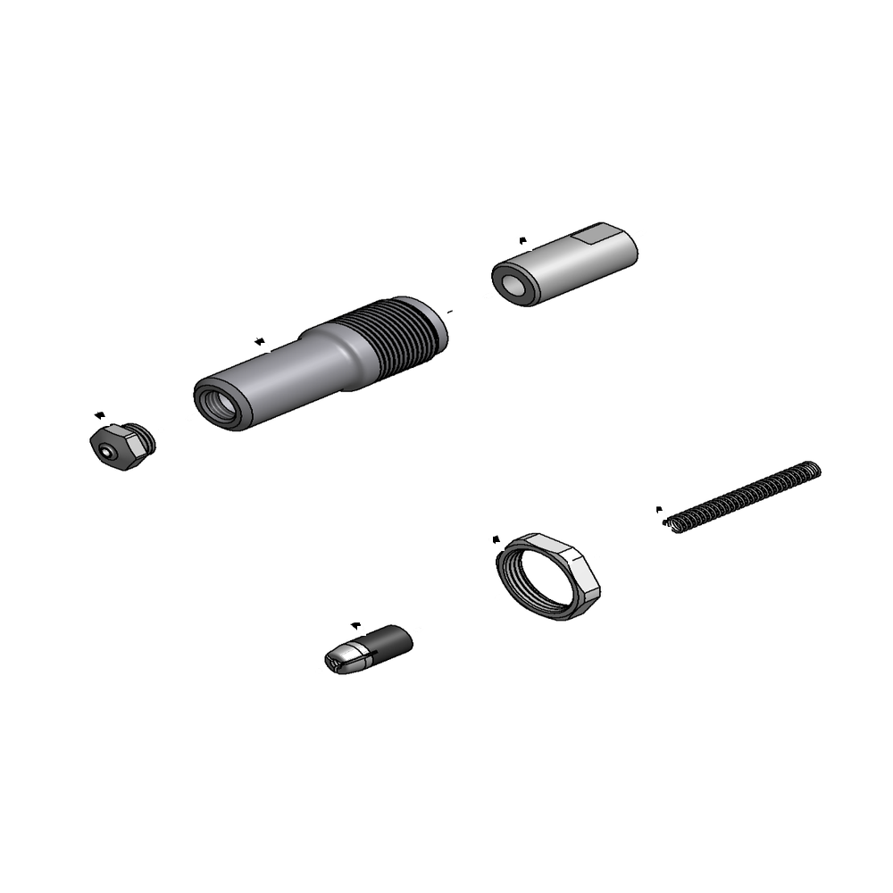מבט מפורק מספר 2 על רכיבי ראש הסמרור Gage Bilt SMLS-704A-16 - Exploded component view 2 of Gage Bilt SMLS-704A-16 nose assembly