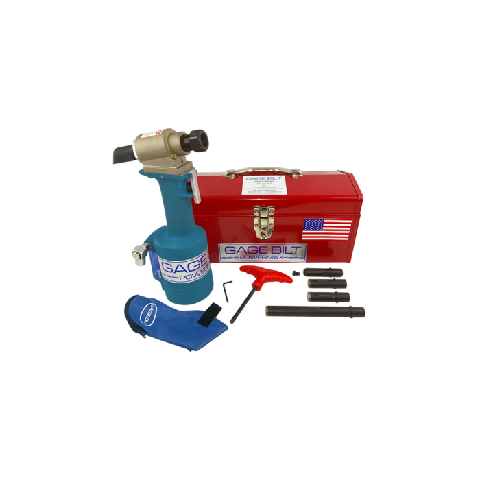 ערכת סמרור Gage Bilt GB722TCKL בתצוגת מוצר על רקע לבן - Gage Bilt GB722TCKL riveting kit shown on a white background