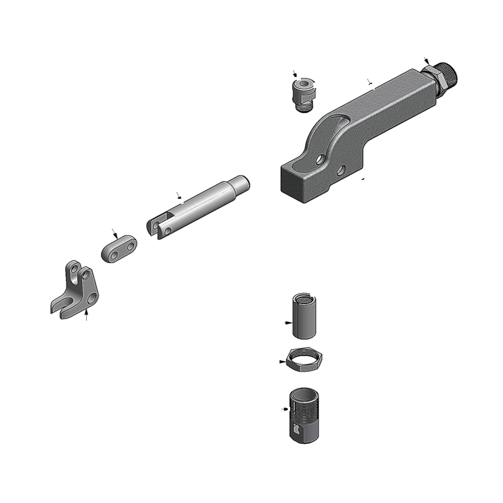 מבט מפורק מספר 2 על רכיבי ראש הסמרור Gage Bilt UBB04-715-44RA - Exploded component view 2 of Gage Bilt UBB04-715-44RA nose assembly