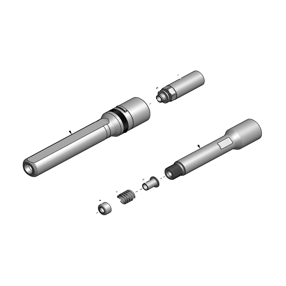 מבט מפורק מספר 2 על רכיבי ראש הסמרור Gage Bilt NAS08-353-48 - Exploded component view 2 of Gage Bilt NAS08-353-48 nose assembly