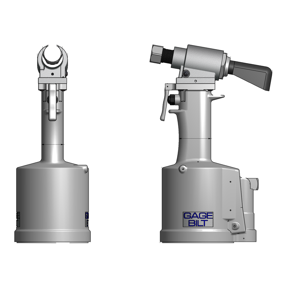 מבט נוסף על כלי סמרור פנאומטי-הידראולי Gage Bilt GB713 - Additional view of the Gage Bilt GB713 pneudraulic rivet tool
