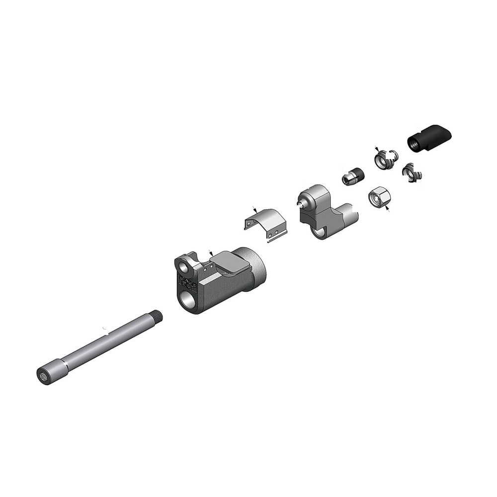 מבט מפורק מספר 2 על רכיבי ראש הסמרור Gage Bilt NAS06-204C-25OC - Exploded component view 2 of Gage Bilt NAS06-204C-25OC nose assembly