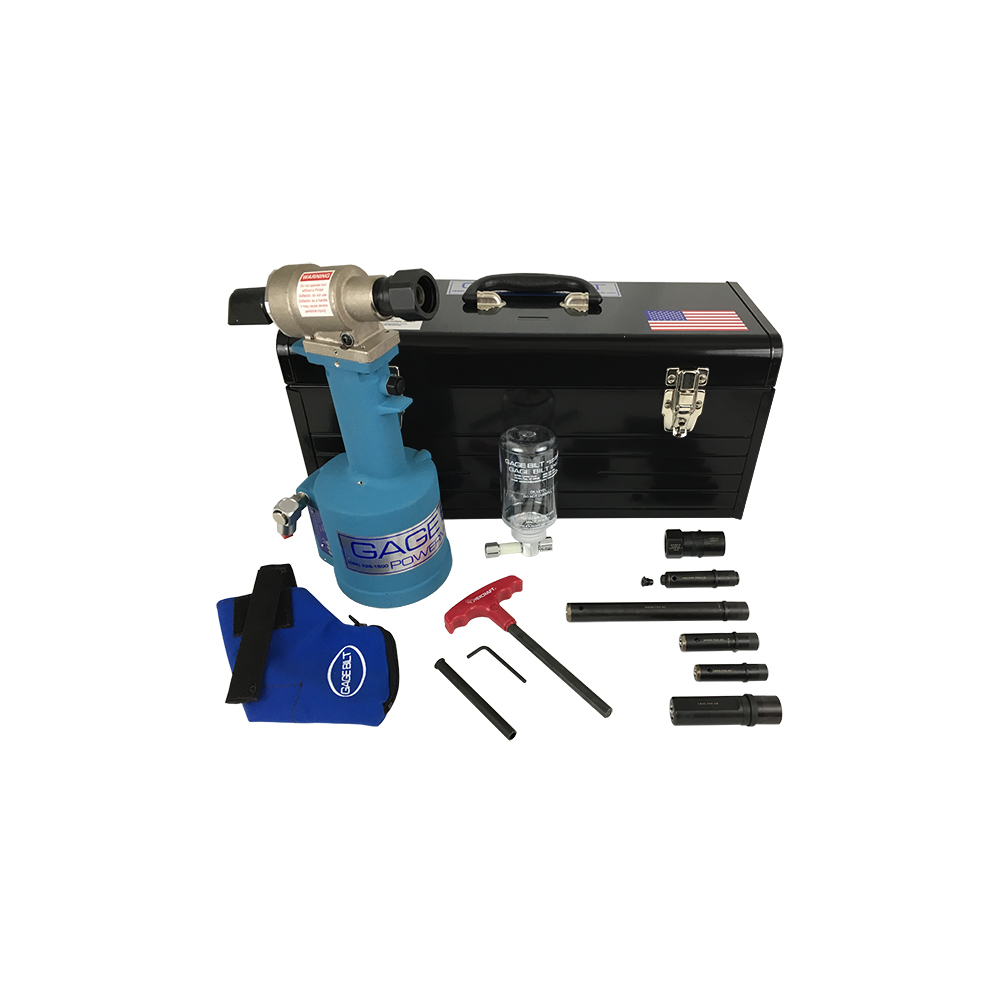ערכת סמרור Gage Bilt GB745TCK בתצוגת מוצר על רקע לבן - Gage Bilt GB745TCK riveting kit shown on a white background
