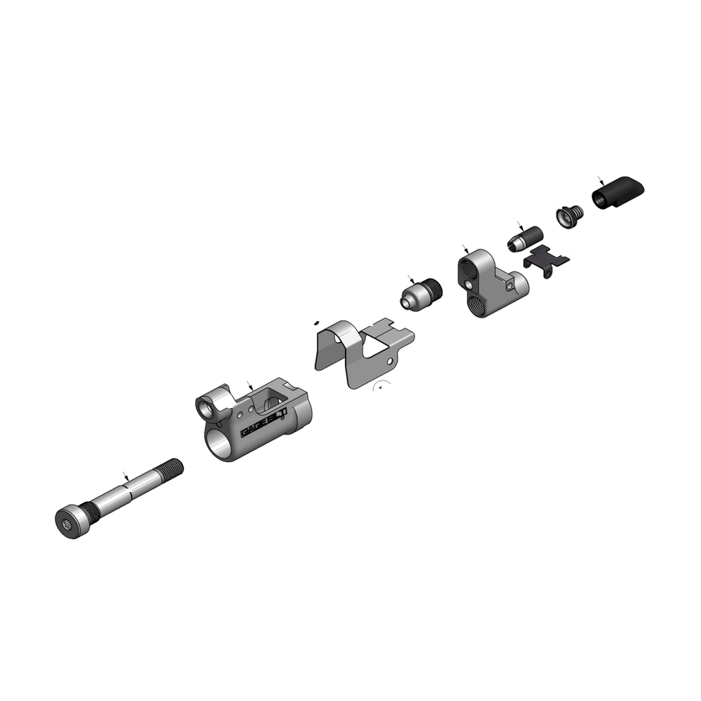 מבט מפורק מספר 2 על רכיבי ראש הסמרור Gage Bilt HBL6MM-30OS - Exploded component view 2 of Gage Bilt HBL6MM-30OS nose assembly