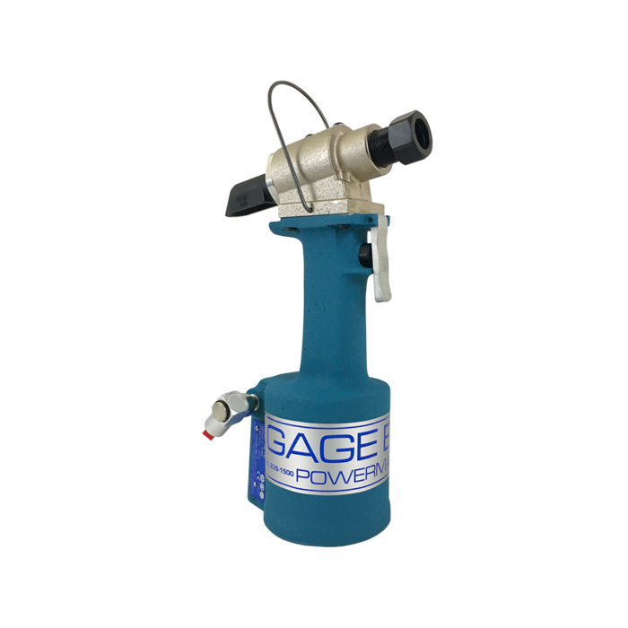 כלי סמרור פנאומטי-הידראולי Gage Bilt GB730 בתצוגת מוצר על רקע לבן - Gage Bilt GB730 pneudraulic riveting tool shown on a white background