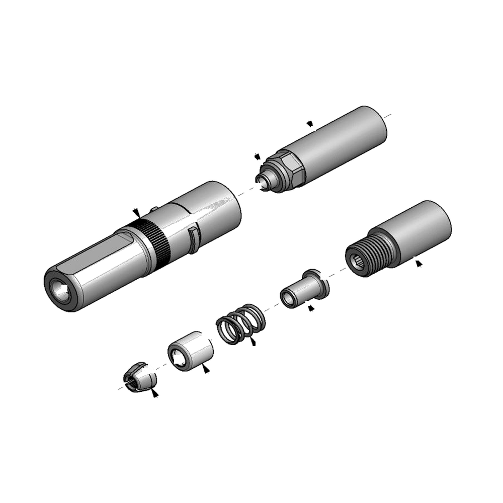 מבט מפורק מספר 2 על רכיבי ראש הסמרור Gage Bilt NAS06-352C-20 - Exploded component view 2 of Gage Bilt NAS06-352C-20 nose assembly