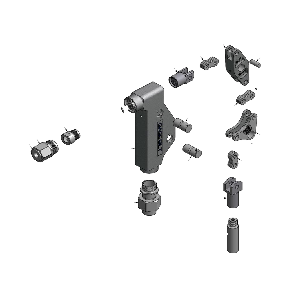 מבט מפורק מספר 2 על רכיבי ראש הסמרור Gage Bilt MG06-713A-58RA - Exploded component view 2 of Gage Bilt MG06-713A-58RA nose assembly