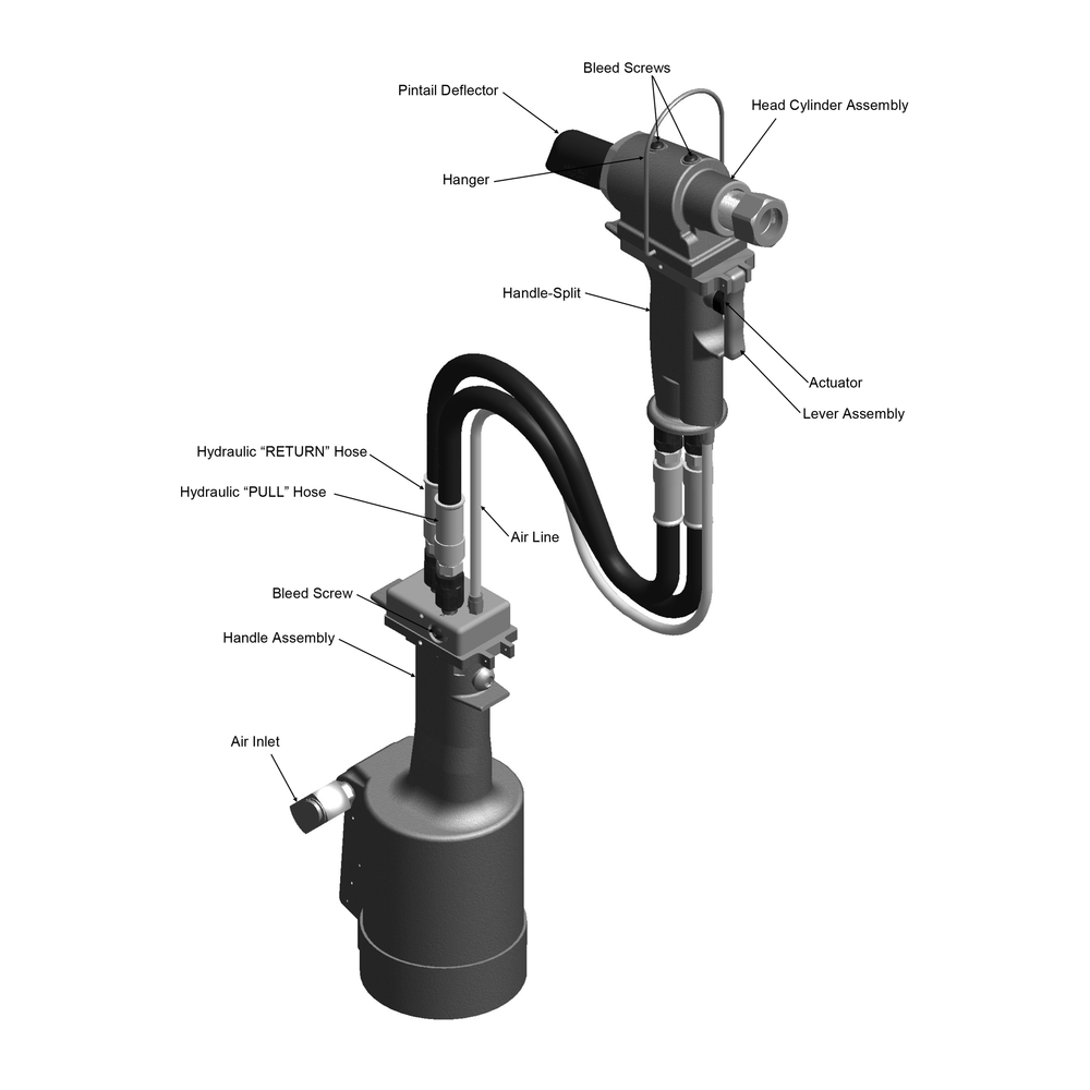 מבט נוסף על כלי סמרור למערכת מפוצלת Gage Bilt GB731SH - Additional view of the Gage Bilt GB731SH split-system rivet tool