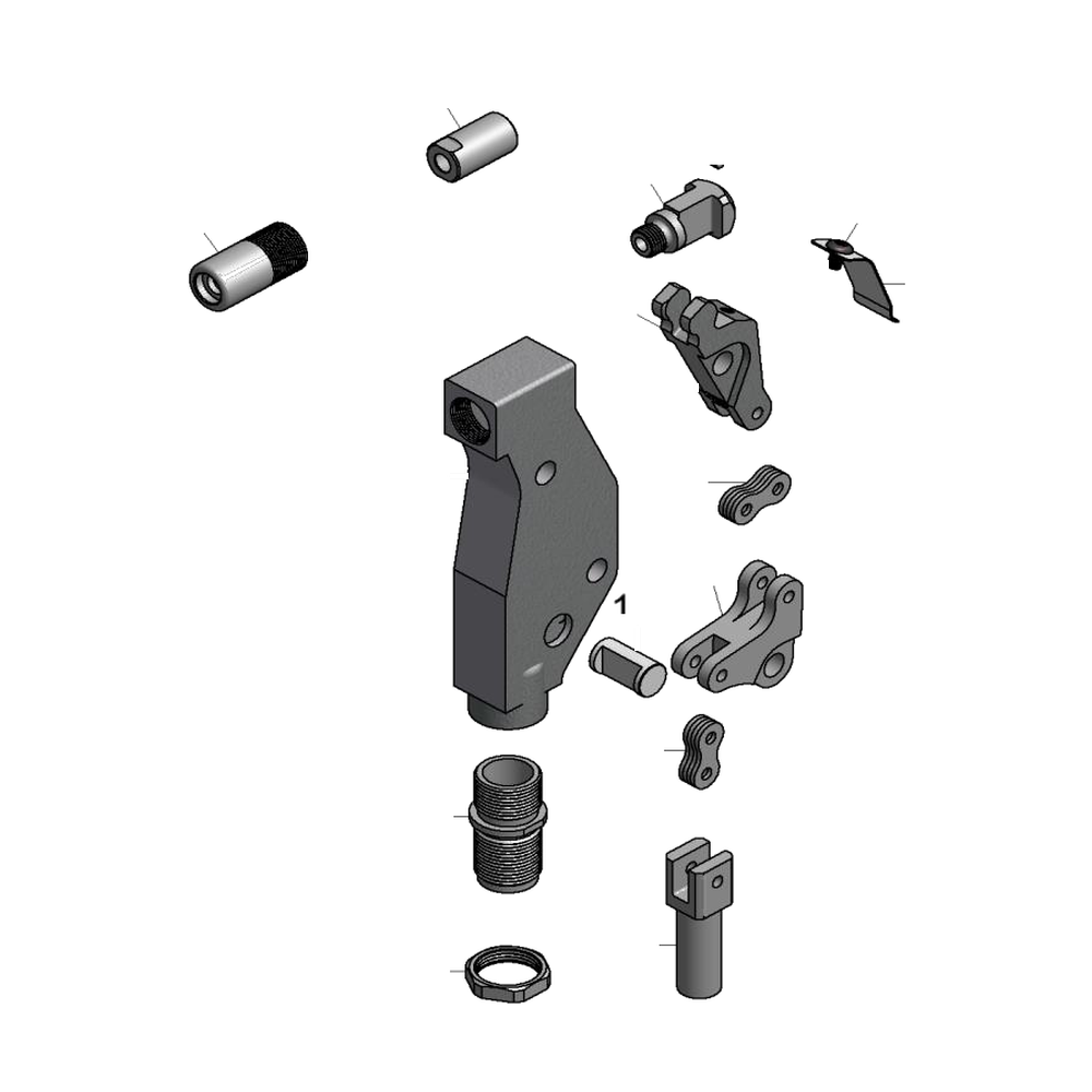 מבט מפורק מספר 2 על רכיבי ראש הסמרור Gage Bilt UAB05-704-54RA - Exploded component view 2 of Gage Bilt UAB05-704-54RA nose assembly