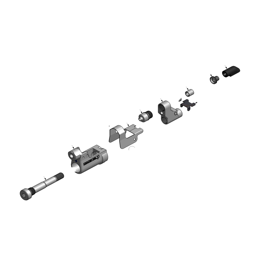 מבט מפורק מספר 2 על רכיבי ראש הסמרור Gage Bilt MGP5-30OS - Exploded component view 2 of Gage Bilt MGP5-30OS nose assembly
