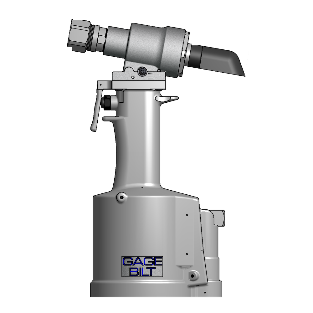 כלי הסמרור הפנאומטי-הידראולי Gage Bilt GB745 בתצוגת צד נקייה על רקע לבן - Gage Bilt GB745 pneudraulic riveting tool in a clean side view on a white background
