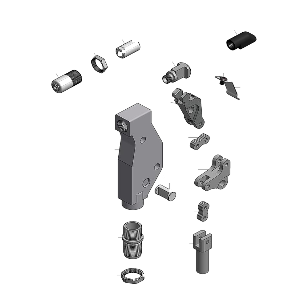 מבט מפורק מספר 2 על רכיבי ראש הסמרור Gage Bilt 456MAX-704-54RA - Exploded component view 2 of Gage Bilt 456MAX-704-54RA nose assembly