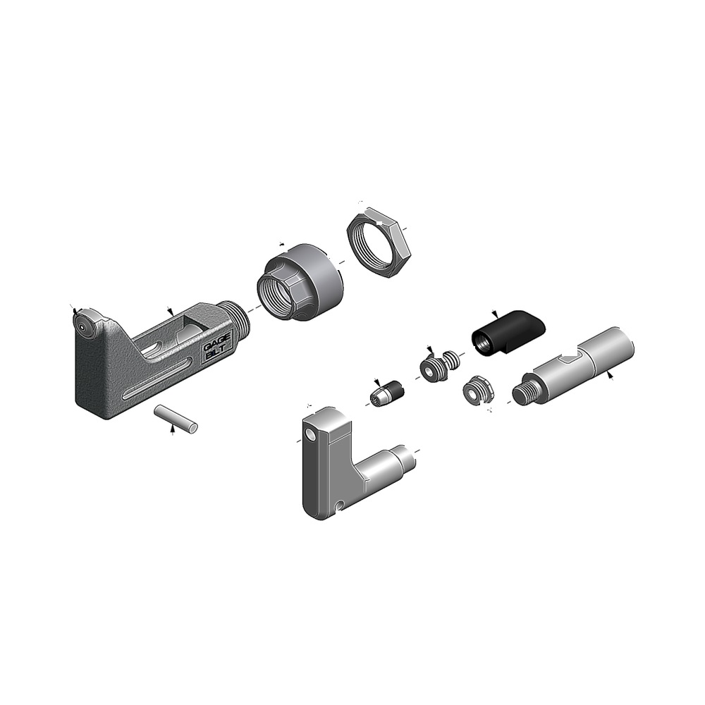 מבט מפורק מספר 2 על רכיבי ראש הסמרור Gage Bilt 3A-752A-43OS - Exploded component view 2 of Gage Bilt 3A-752A-43OS nose assembly