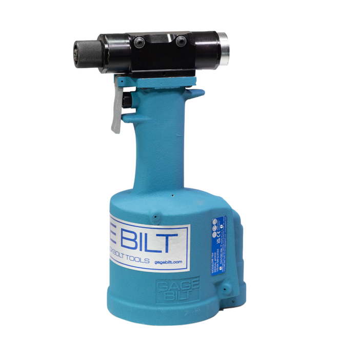 כלי סמרור פנאומטי-הידראולי Gage Bilt GB784 בתצוגת מוצר על רקע לבן - Gage Bilt GB784 pneudraulic riveting tool shown on a white background