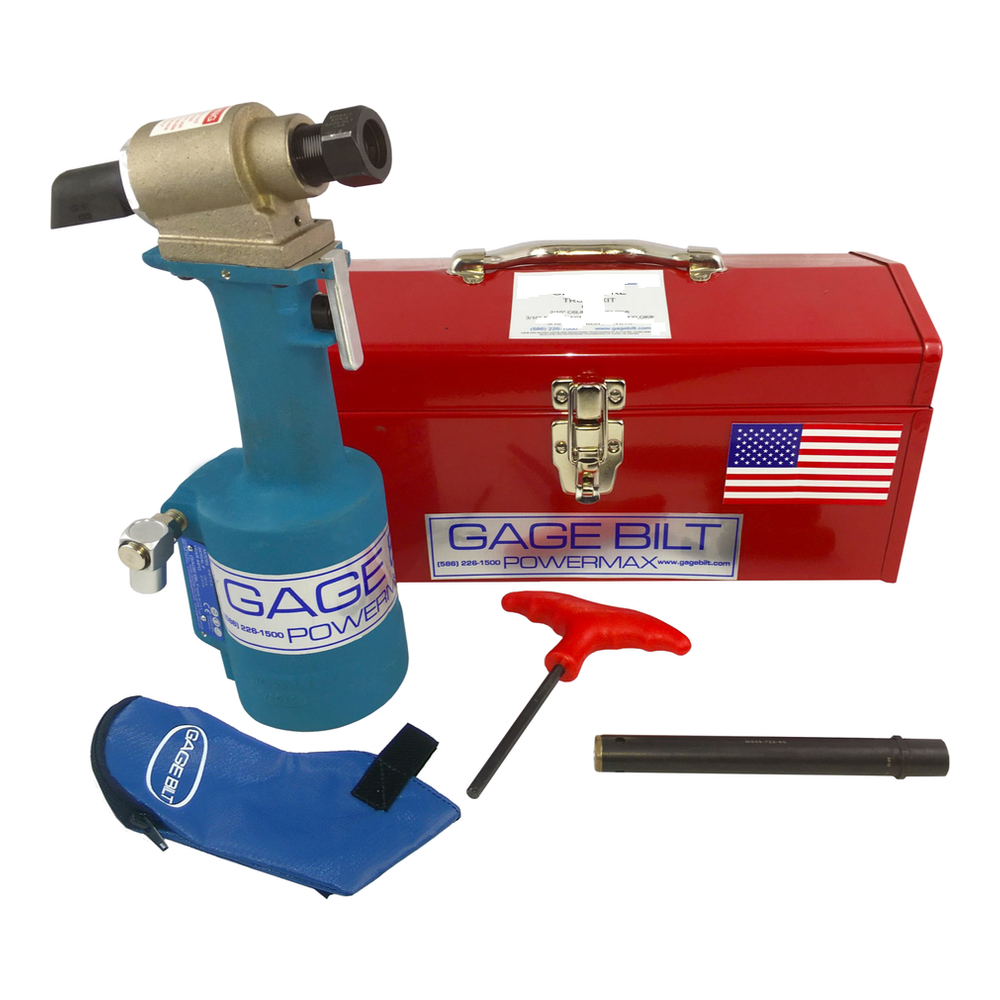 ערכת הסמרור Gage Bilt GB722TCKL עם הכלי והאביזרים הכלולים - Gage Bilt GB722TCKL riveting kit with the included tool and accessories
