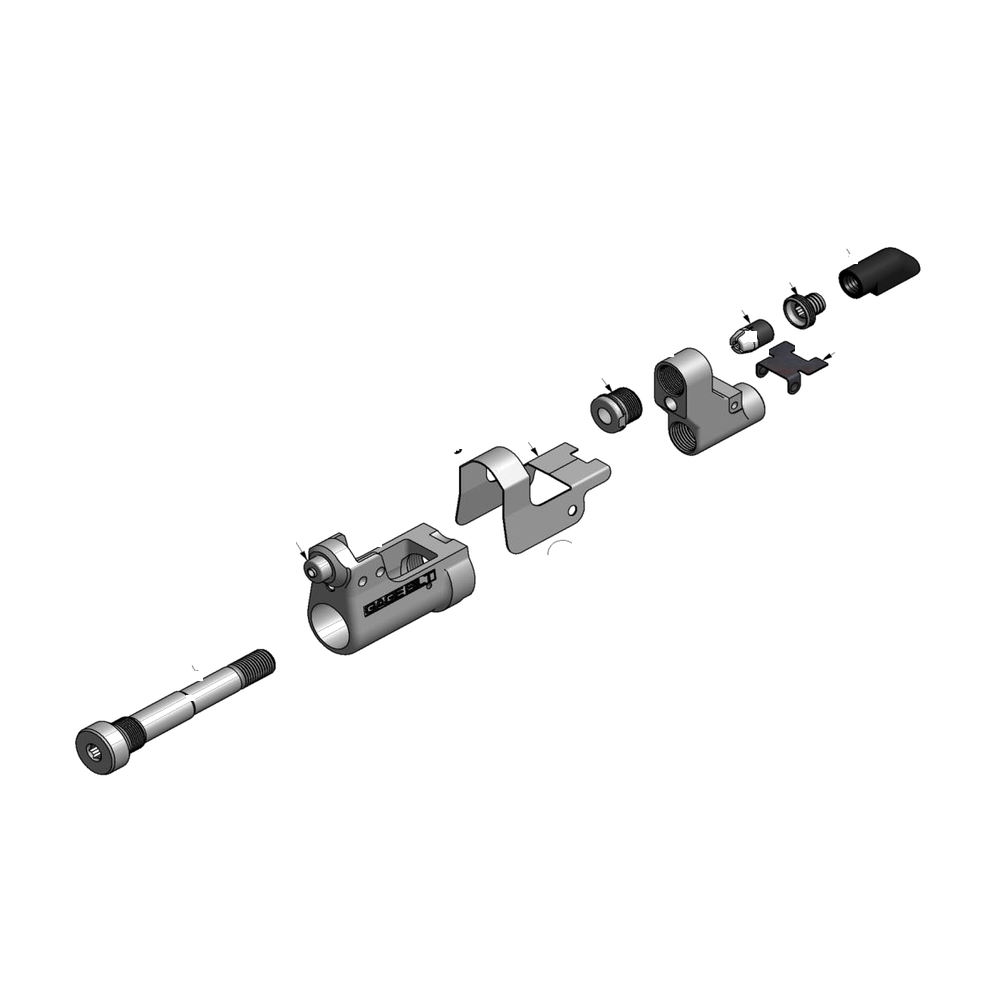 מבט מפורק מספר 2 על רכיבי ראש הסמרור Gage Bilt ASP06-27OSSG - Exploded component view 2 of Gage Bilt ASP06-27OSSG nose assembly