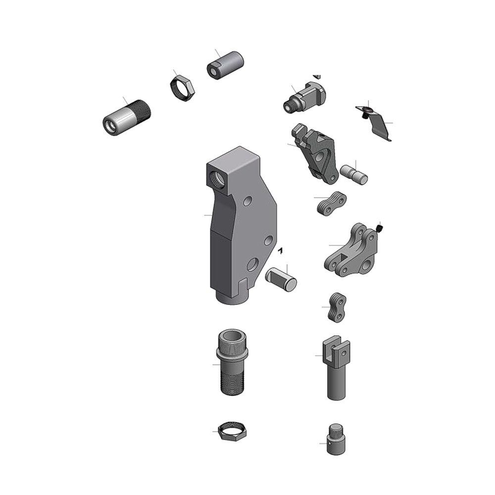 מבט מפורק מספר 2 על רכיבי ראש הסמרור Gage Bilt 5C-715A-54RA - Exploded component view 2 of Gage Bilt 5C-715A-54RA nose assembly