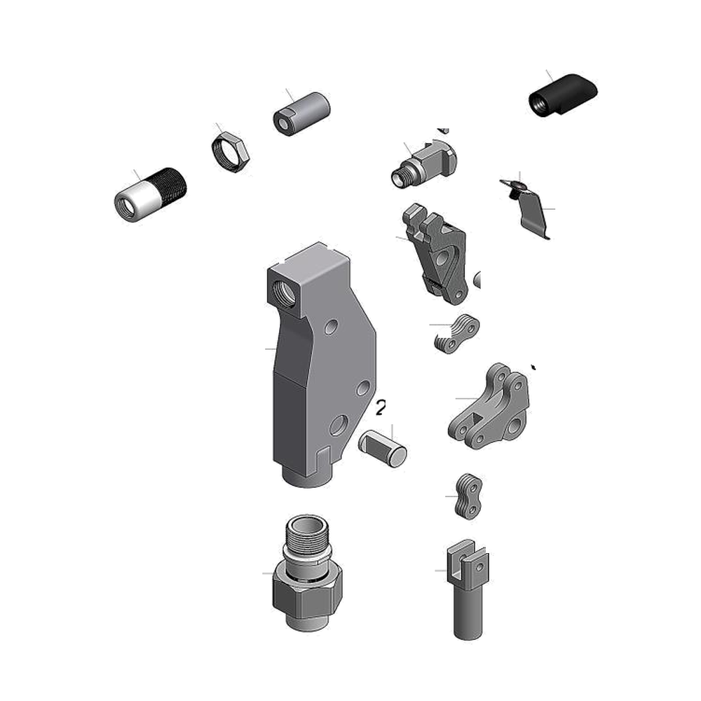 מבט מפורק מספר 2 על רכיבי ראש הסמרור Gage Bilt 6P-751C-54RA - Exploded component view 2 of Gage Bilt 6P-751C-54RA nose assembly