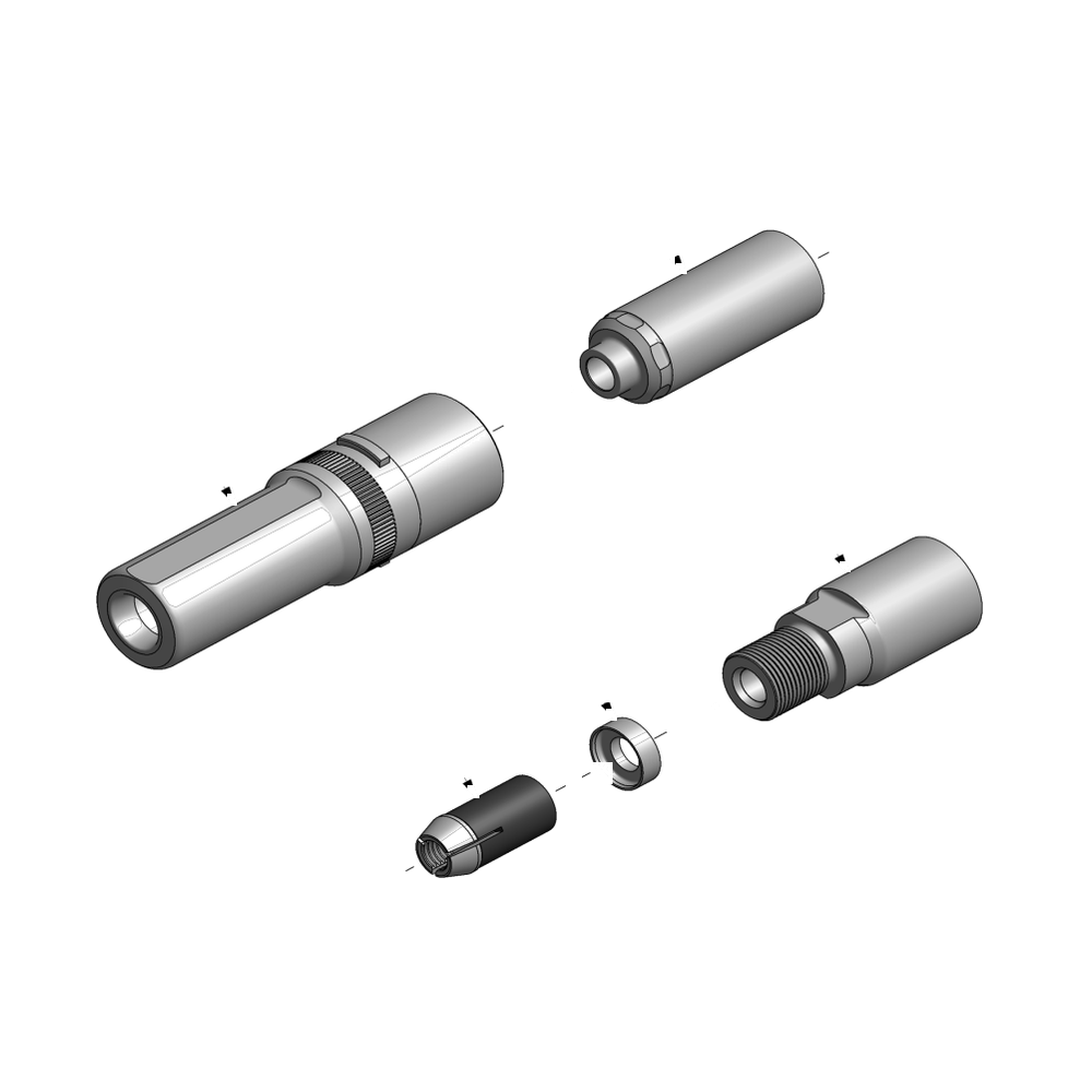 מבט מפורק מספר 2 על רכיבי ראש הסמרור Gage Bilt NAS10-2581-23 - Exploded component view 2 of Gage Bilt NAS10-2581-23 nose assembly