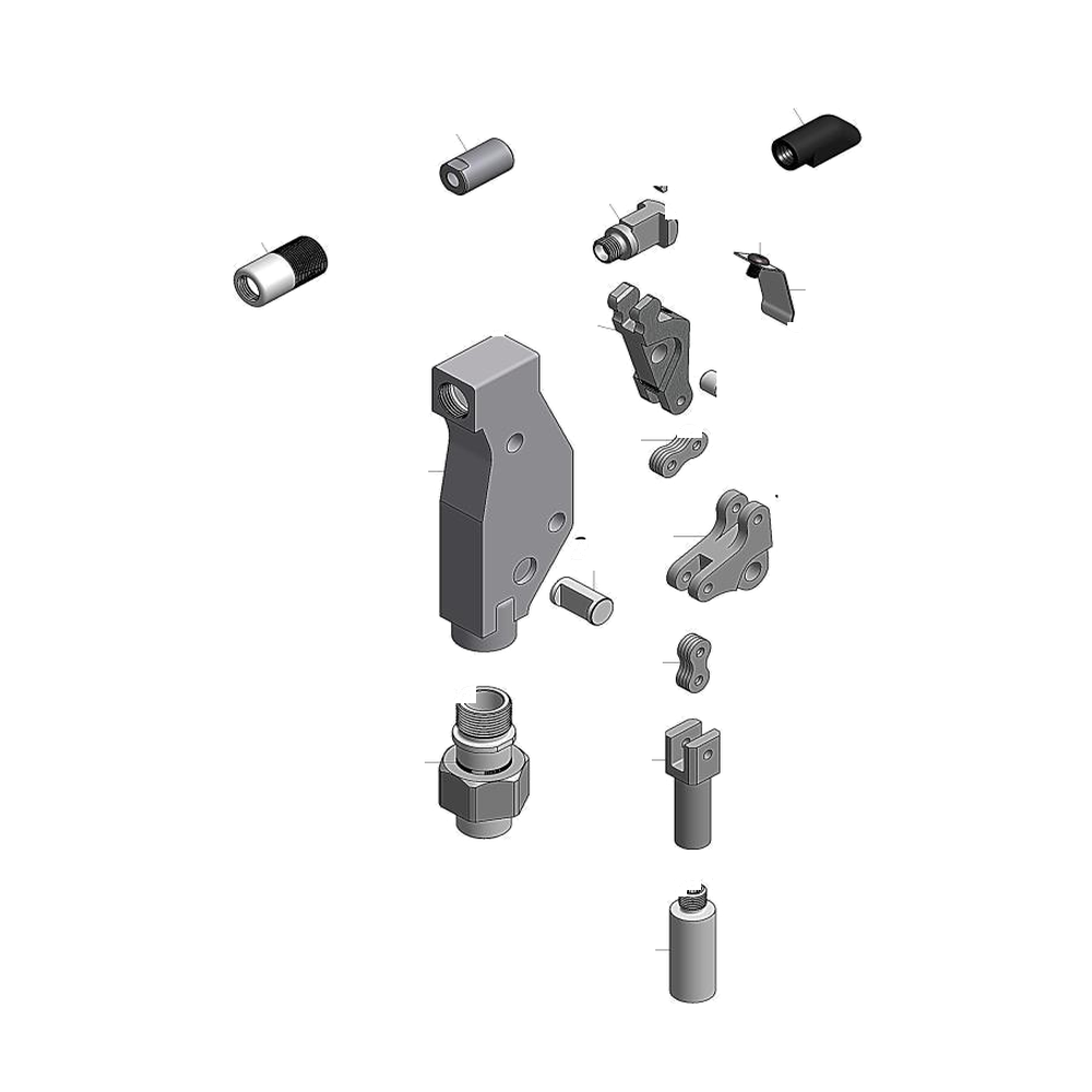 מבט מפורק מספר 2 על רכיבי ראש הסמרור Gage Bilt 6CES-751C-54RA - Exploded component view 2 of Gage Bilt 6CES-751C-54RA nose assembly