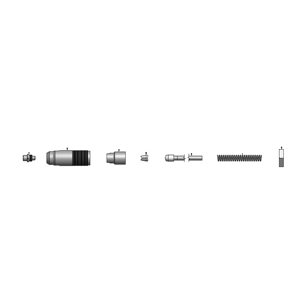 מבט מפורק מספר 2 על רכיבי ראש הסמרור Gage Bilt MBC05-703-18V - Exploded component view 2 of Gage Bilt MBC05-703-18V nose assembly
