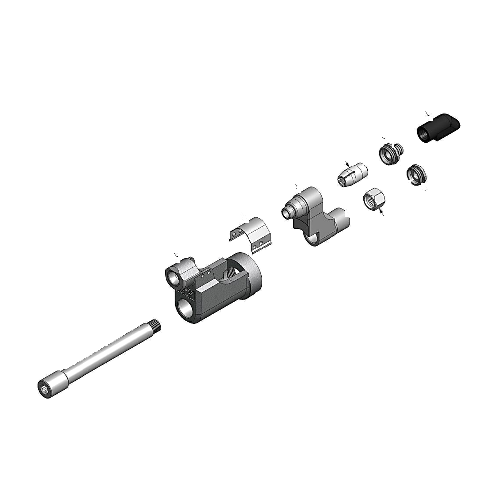 מבט מפורק מספר 2 על רכיבי ראש הסמרור Gage Bilt NAS08-204D-30OS - Exploded component view 2 of Gage Bilt NAS08-204D-30OS nose assembly