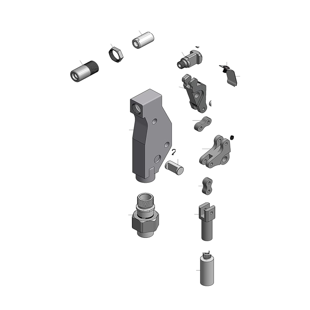 מבט מפורק מספר 2 על רכיבי ראש הסמרור Gage Bilt UAB06-751B-54RA - Exploded component view 2 of Gage Bilt UAB06-751B-54RA nose assembly