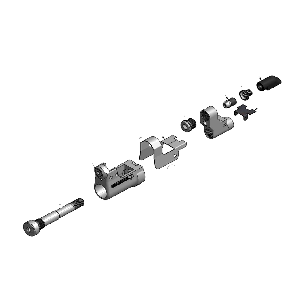 מבט מפורק מספר 2 על רכיבי ראש הסמרור Gage Bilt 08MAX-27OSSG - Exploded component view 2 of Gage Bilt 08MAX-27OSSG nose assembly