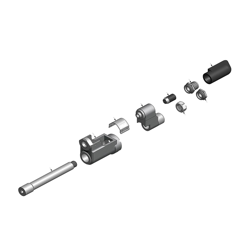 מבט מפורק מספר 2 על רכיבי ראש הסמרור Gage Bilt NAS10-205D-31 - Exploded component view 2 of Gage Bilt NAS10-205D-31 nose assembly