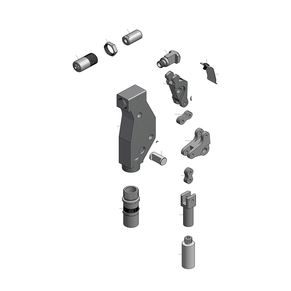 מבט מפורק מספר 2 על רכיבי ראש הסמרור Gage Bilt 456UBR-83-54RA - Exploded component view 2 of Gage Bilt 456UBR-83-54RA nose assembly