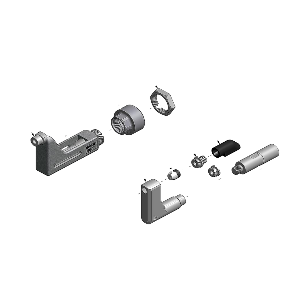 מבט מפורק מספר 2 על רכיבי ראש הסמרור Gage Bilt GS10-752C-43OS - Exploded component view 2 of Gage Bilt GS10-752C-43OS nose assembly