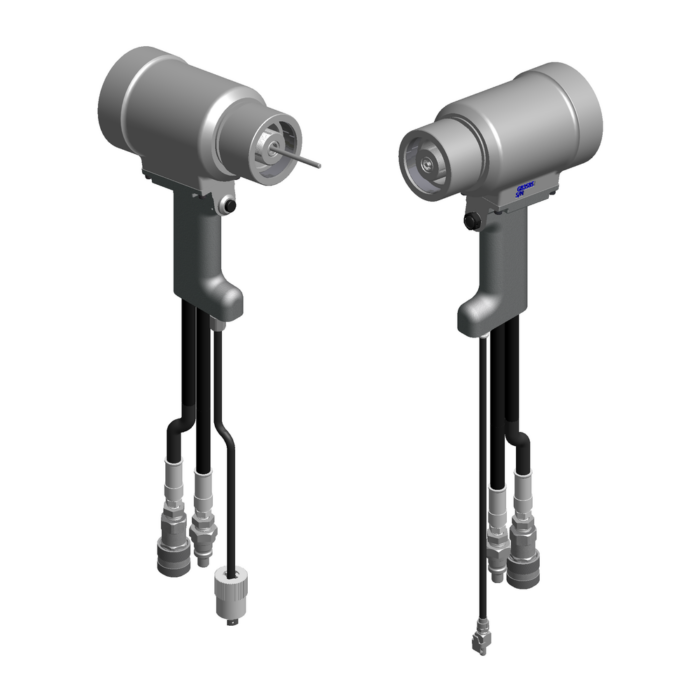 כלי סמרור הידראולי Gage Bilt GB3585/GB3585A בתצוגת מוצר על רקע לבן - Gage Bilt GB3585/GB3585A hydraulic riveting tool shown on a white background
