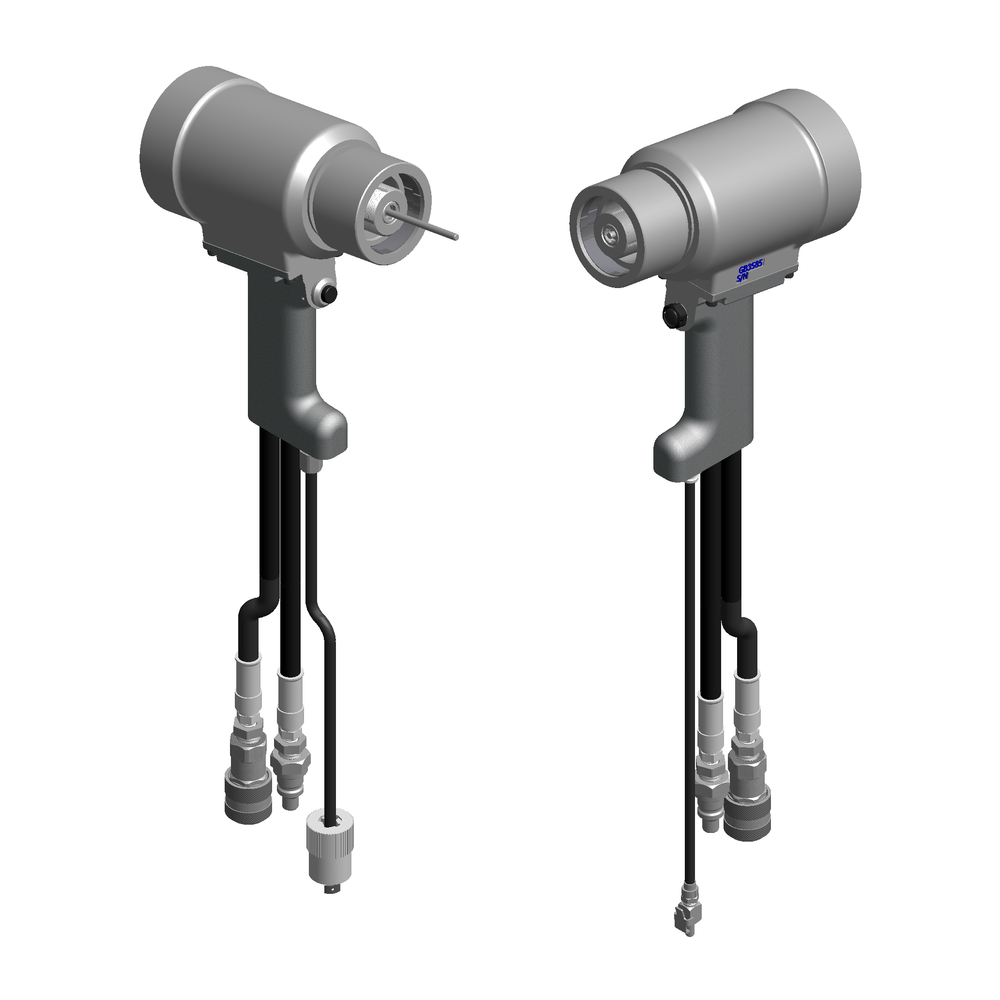 כלי סמרור הידראולי Gage Bilt GB3585/GB3585A בתצוגת מוצר על רקע לבן - Gage Bilt GB3585/GB3585A hydraulic riveting tool shown on a white background