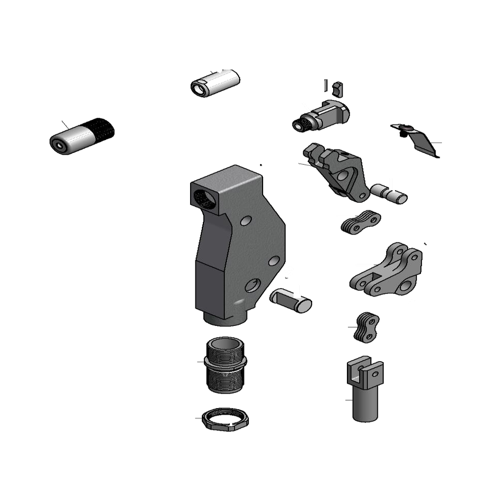 מבט מפורק מספר 2 על רכיבי ראש הסמרור Gage Bilt UBB06-704-54RA - Exploded component view 2 of Gage Bilt UBB06-704-54RA nose assembly
