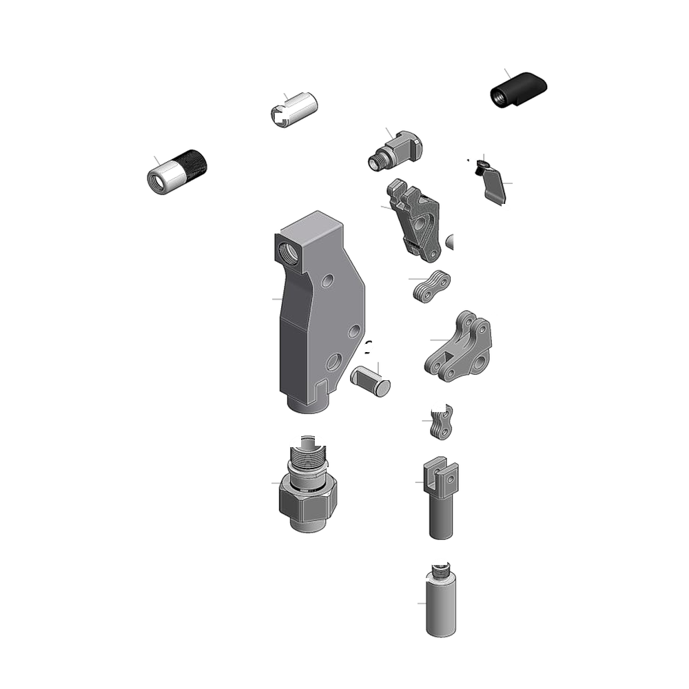 מבט מפורק מספר 2 על רכיבי ראש הסמרור Gage Bilt MBC05-751C-54RA - Exploded component view 2 of Gage Bilt MBC05-751C-54RA nose assembly
