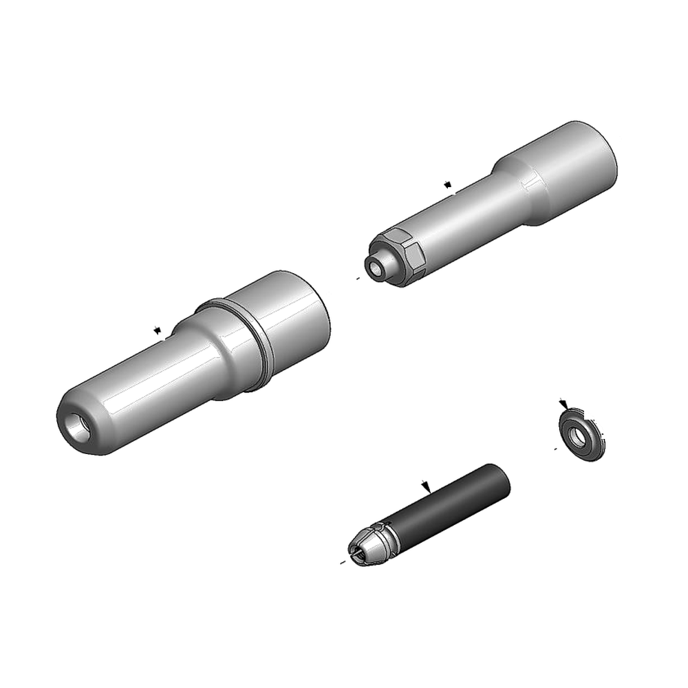 מבט מפורק מספר 2 על רכיבי ראש הסמרור Gage Bilt BOM08-755A-23 - Exploded component view 2 of Gage Bilt BOM08-755A-23 nose assembly
