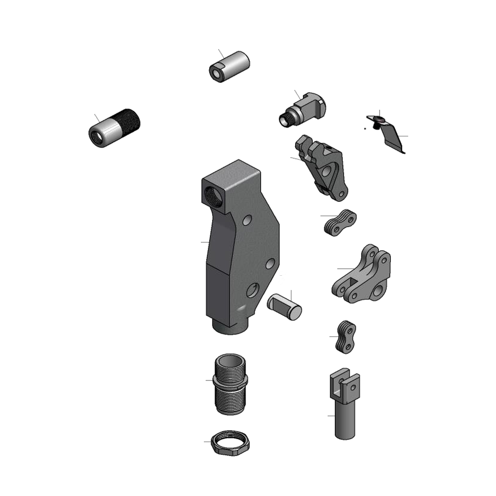 מבט מפורק מספר 2 על רכיבי ראש הסמרור Gage Bilt 45N-704-54RA - Exploded component view 2 of Gage Bilt 45N-704-54RA nose assembly