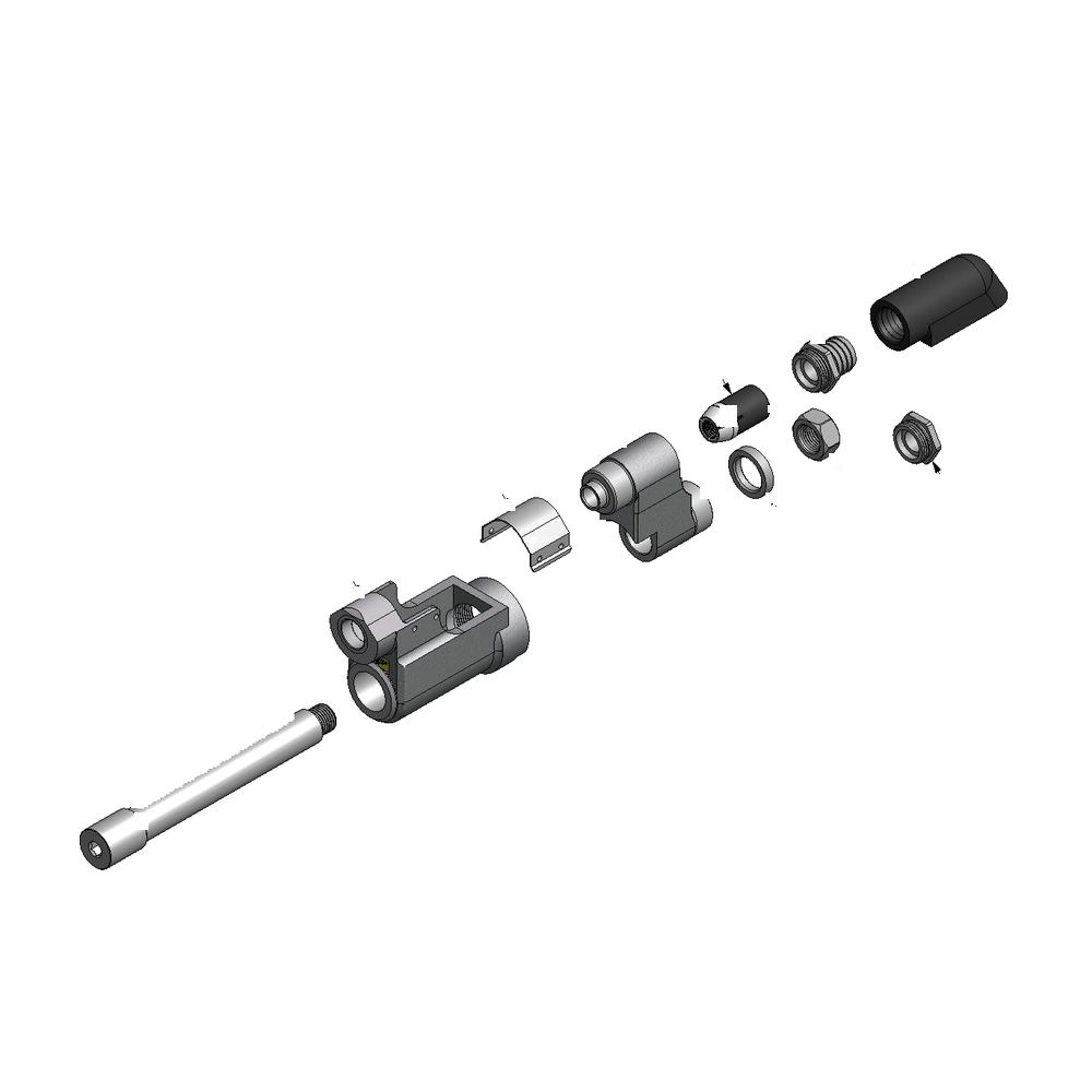 מבט מפורק מספר 2 על רכיבי ראש הסמרור Gage Bilt LGP12-205-34 - Exploded component view 2 of Gage Bilt LGP12-205-34 nose assembly