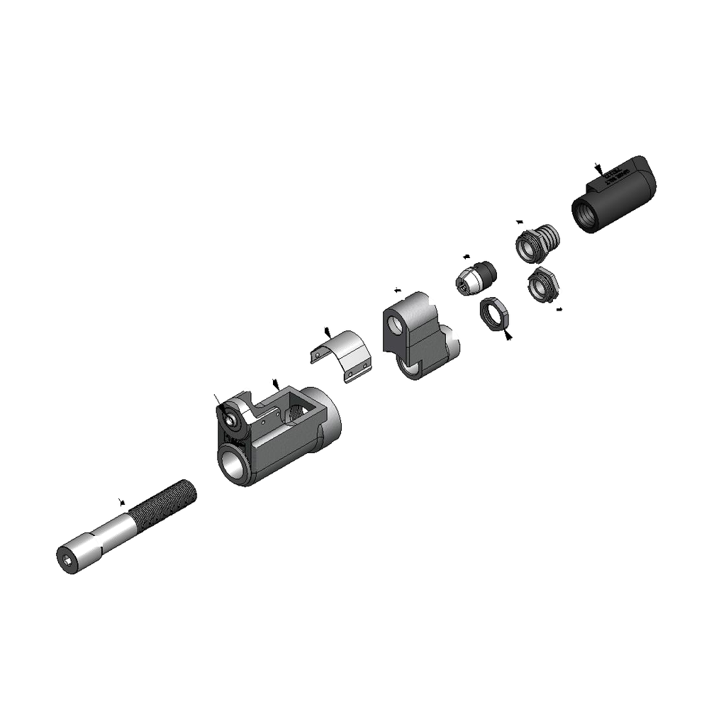 מבט מפורק מספר 2 על רכיבי ראש הסמרור Gage Bilt SB12-208A-32 - Exploded component view 2 of Gage Bilt SB12-208A-32 nose assembly