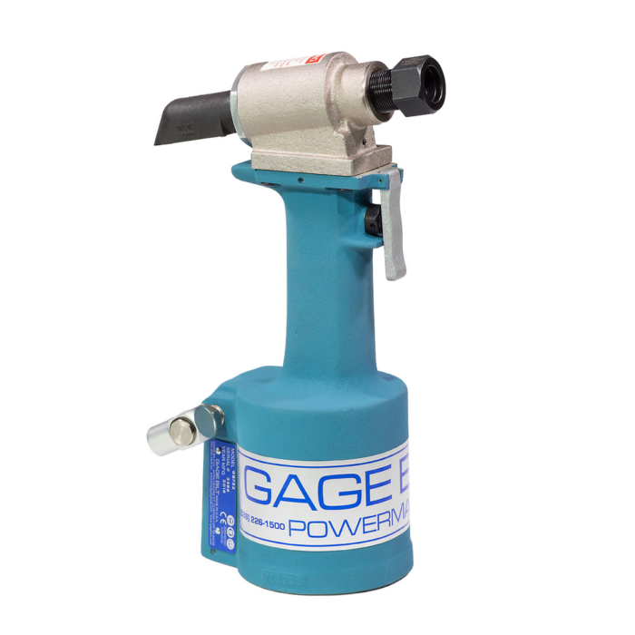 כלי סמרור פנאומטי-הידראולי Gage Bilt GB752 בתצוגת מוצר על רקע לבן - Gage Bilt GB752 pneudraulic riveting tool shown on a white background
