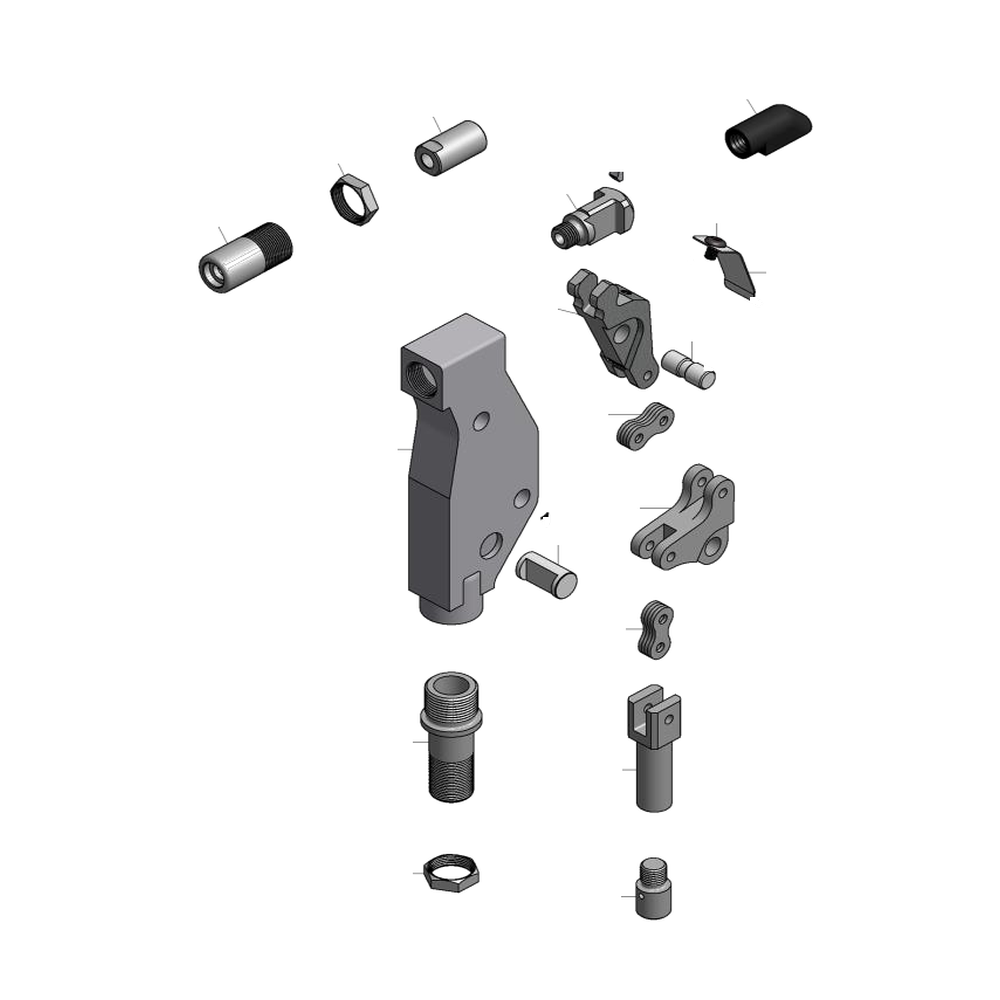 מבט מפורק מספר 2 על רכיבי ראש הסמרור Gage Bilt GS8-715A-54RA - Exploded component view 2 of Gage Bilt GS8-715A-54RA nose assembly