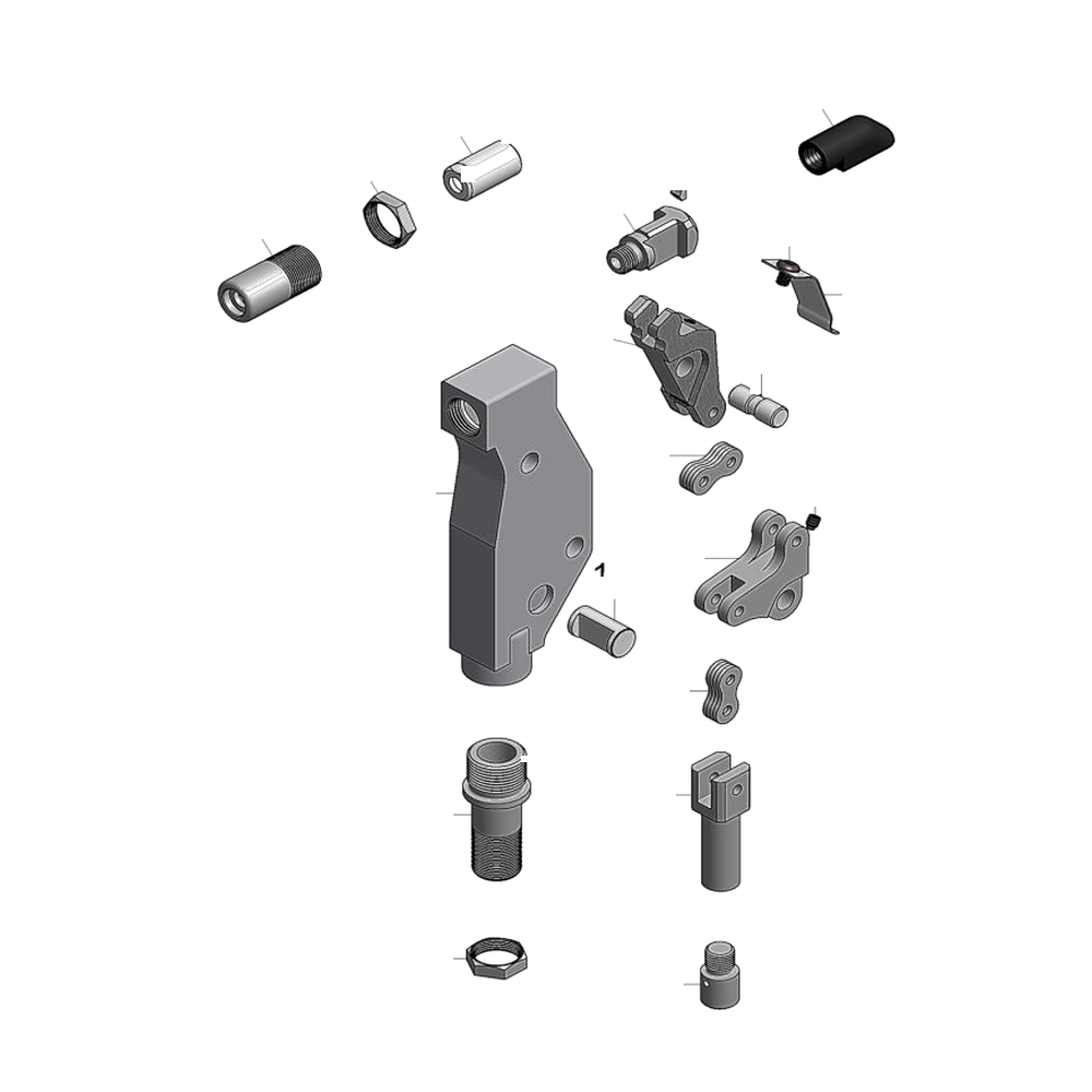 מבט מפורק מספר 2 על רכיבי ראש הסמרור Gage Bilt GS10-715-54RA - Exploded component view 2 of Gage Bilt GS10-715-54RA nose assembly