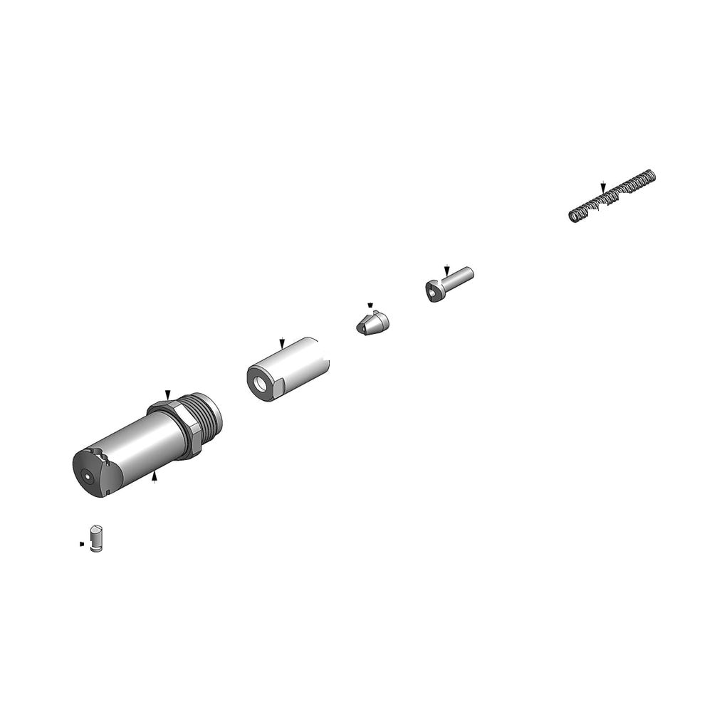 מבט מפורק מספר 2 על רכיבי ראש הסמרור Gage Bilt 3NP-704-17 - Exploded component view 2 of Gage Bilt 3NP-704-17 nose assembly