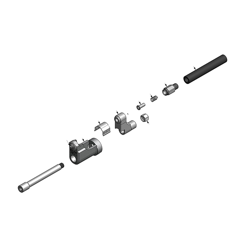 מבט מפורק מספר 2 על רכיבי ראש הסמרור Gage Bilt 6N-204-27OS - Exploded component view 2 of Gage Bilt 6N-204-27OS nose assembly