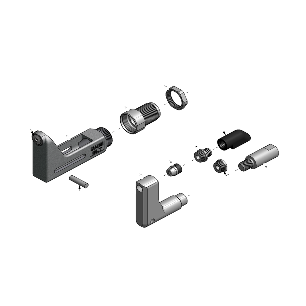 מבט מפורק מספר 2 על רכיבי ראש הסמרור Gage Bilt 4A-704A-40OS - Exploded component view 2 of Gage Bilt 4A-704A-40OS nose assembly